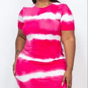 Capella stripe hot pink and white dress size 1X